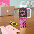 Panthers NAIDOC Week 2026 Personalised Tumbler With Handle 50 Years of Deadly Aboriginal Art Pink