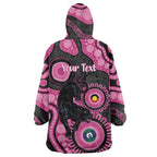 Panthers NAIDOC Week 2026 Personalised Wearable Blanket Hoodie 50 Years of Deadly Aboriginal Art Pink
