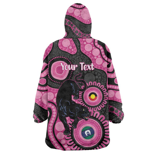 Panthers NAIDOC Week 2026 Personalised Wearable Blanket Hoodie 50 Years of Deadly Aboriginal Art Pink