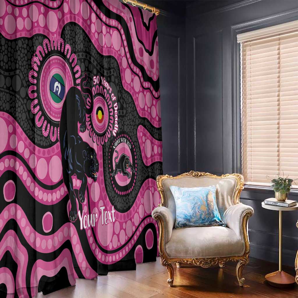 Panthers NAIDOC Week 2026 Personalised Window Curtain 50 Years of Deadly Aboriginal Art Pink