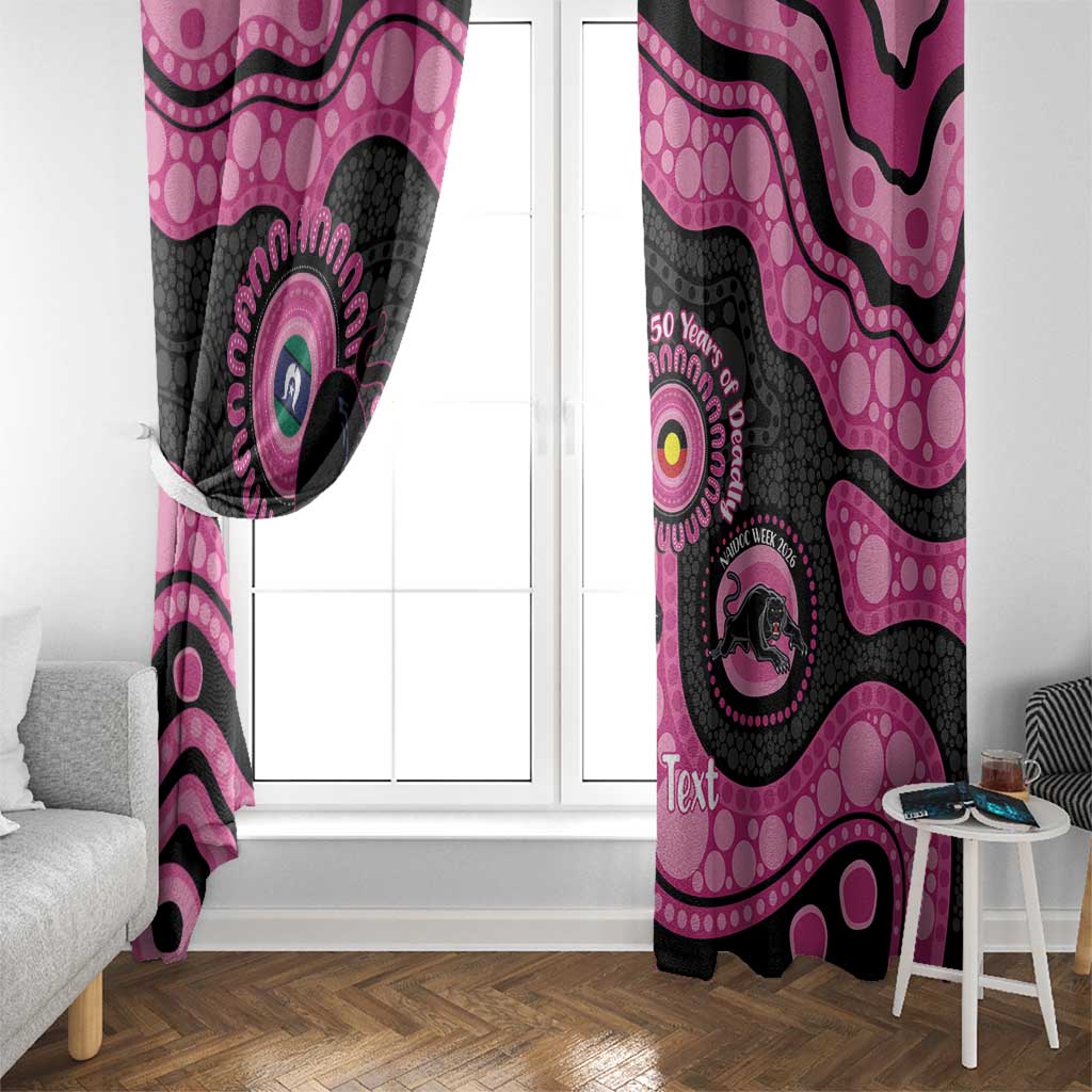 Panthers NAIDOC Week 2026 Personalised Window Curtain 50 Years of Deadly Aboriginal Art Pink