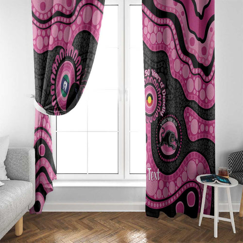 Panthers NAIDOC Week 2026 Personalised Window Curtain 50 Years of Deadly Aboriginal Art Pink