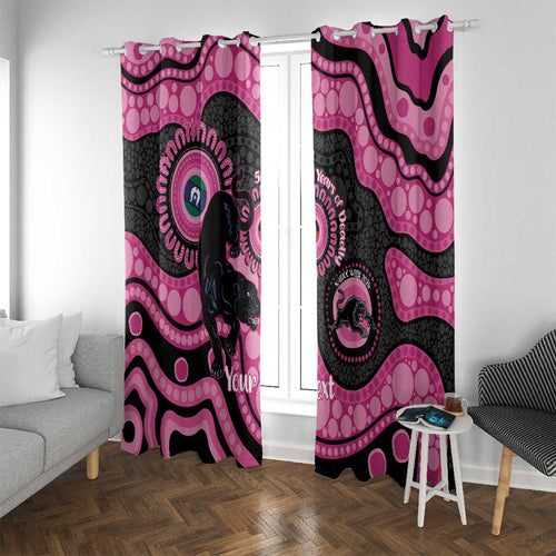 Panthers NAIDOC Week 2026 Personalised Window Curtain 50 Years of Deadly Aboriginal Art Pink