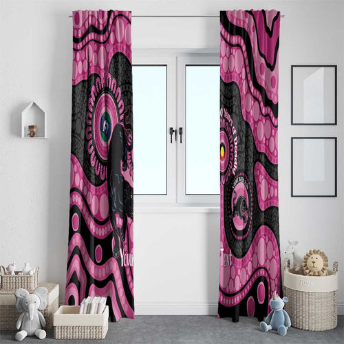 Panthers NAIDOC Week 2026 Personalised Window Curtain 50 Years of Deadly Aboriginal Art Pink