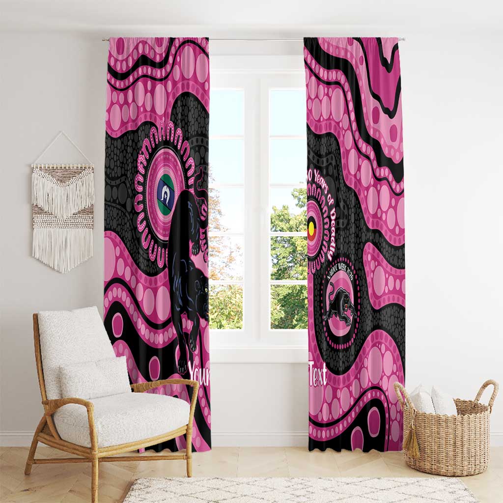 Panthers NAIDOC Week 2026 Personalised Window Curtain 50 Years of Deadly Aboriginal Art Pink