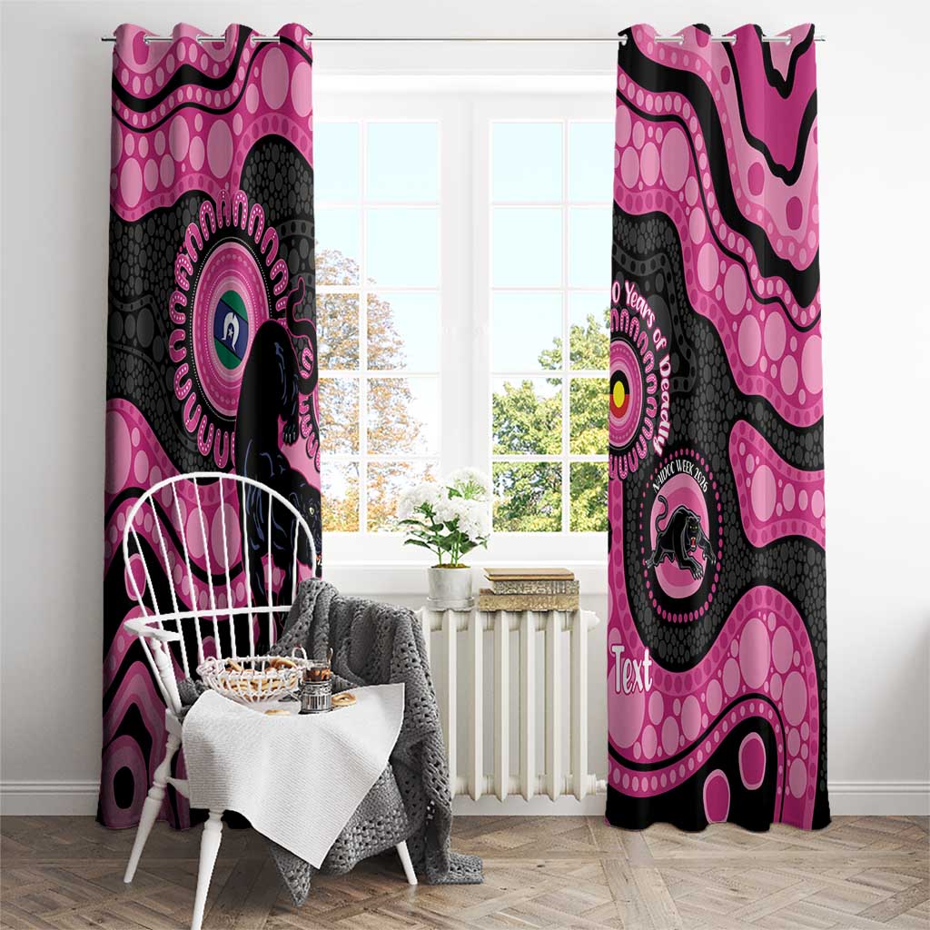 Panthers NAIDOC Week 2026 Personalised Window Curtain 50 Years of Deadly Aboriginal Art Pink