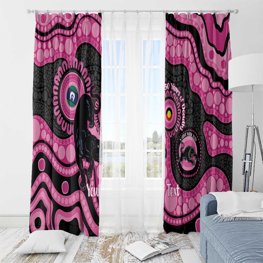 Panthers NAIDOC Week 2026 Personalised Window Curtain 50 Years of Deadly Aboriginal Art Pink