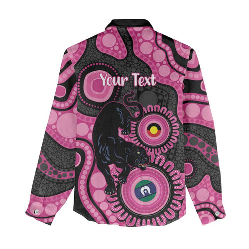 Panthers NAIDOC Week 2026 Personalised Women Casual Shirt 50 Years of Deadly Aboriginal Art Pink