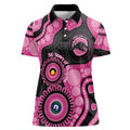 Panthers NAIDOC Week 2026 Personalised Women Polo Shirt 50 Years of Deadly Aboriginal Art Pink