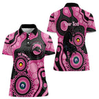 Panthers NAIDOC Week 2026 Personalised Women Polo Shirt 50 Years of Deadly Aboriginal Art Pink