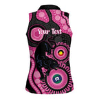 Panthers NAIDOC Week 2026 Personalised Women Sleeveless Polo Shirt 50 Years of Deadly Aboriginal Art Pink