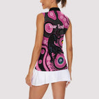 Panthers NAIDOC Week 2026 Personalised Women Sleeveless Polo Shirt 50 Years of Deadly Aboriginal Art Pink