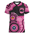 Panthers NAIDOC Week 2026 Personalised Women V-Neck T-Shirt 50 Years of Deadly Aboriginal Art Pink