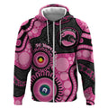 Panthers NAIDOC Week 2026 Personalised Zip Hoodie 50 Years of Deadly Aboriginal Art Pink