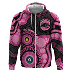 Panthers NAIDOC Week 2026 Personalised Zip Hoodie 50 Years of Deadly Aboriginal Art Pink