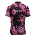 Panthers NAIDOC Week 2026 Personalised Zipper Polo Shirt 50 Years of Deadly Aboriginal Art Pink