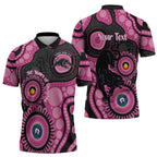 Panthers NAIDOC Week 2026 Personalised Zipper Polo Shirt 50 Years of Deadly Aboriginal Art Pink