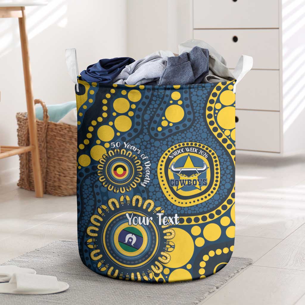 Cowboys NAIDOC Week 2026 Personalised Laundry Basket 50 Years of Deadly Aboriginal Art