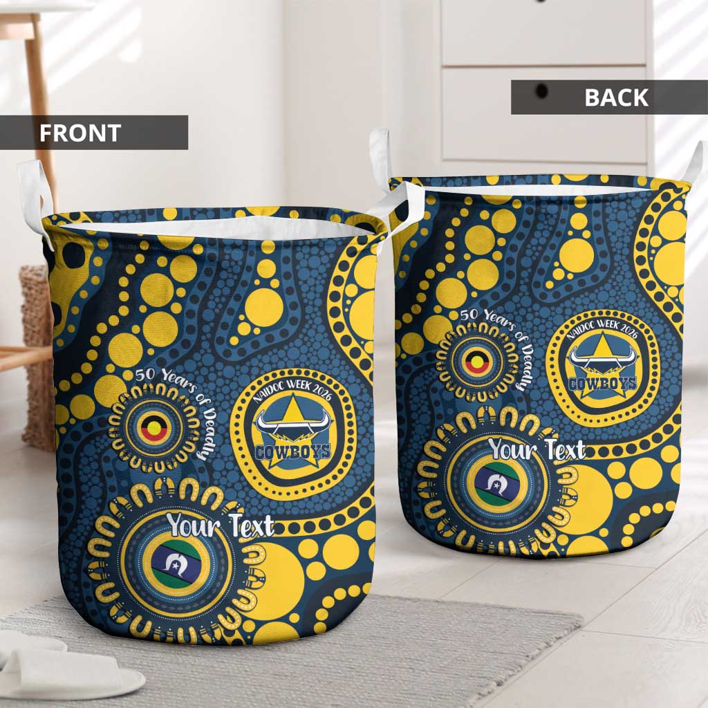 Cowboys NAIDOC Week 2026 Personalised Laundry Basket 50 Years of Deadly Aboriginal Art