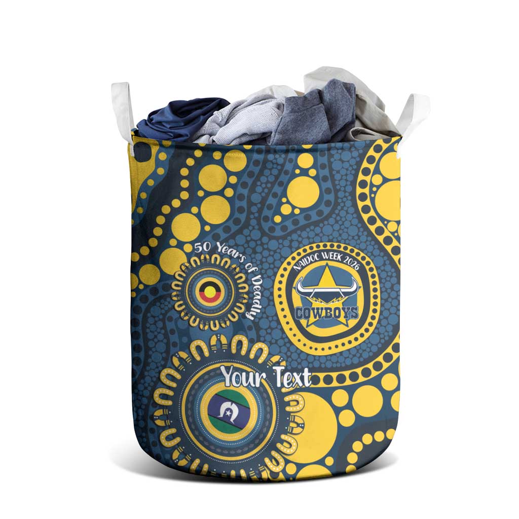 Cowboys NAIDOC Week 2026 Personalised Laundry Basket 50 Years of Deadly Aboriginal Art