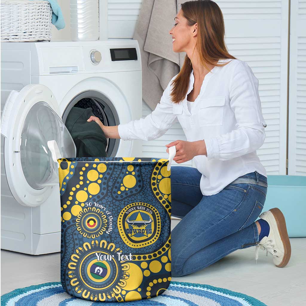 Cowboys NAIDOC Week 2026 Personalised Laundry Basket 50 Years of Deadly Aboriginal Art