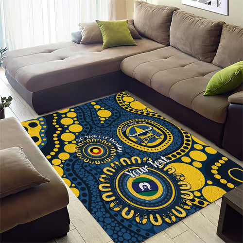 Cowboys NAIDOC Week 2026 Personalised Area Rug 50 Years of Deadly Aboriginal Art