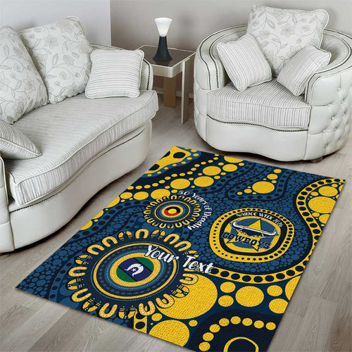 Cowboys NAIDOC Week 2026 Personalised Area Rug 50 Years of Deadly Aboriginal Art