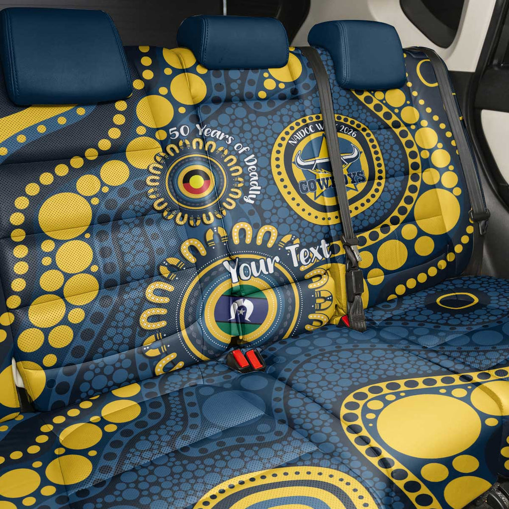 Cowboys NAIDOC Week 2026 Personalised Back Car Seat Cover 50 Years of Deadly Aboriginal Art