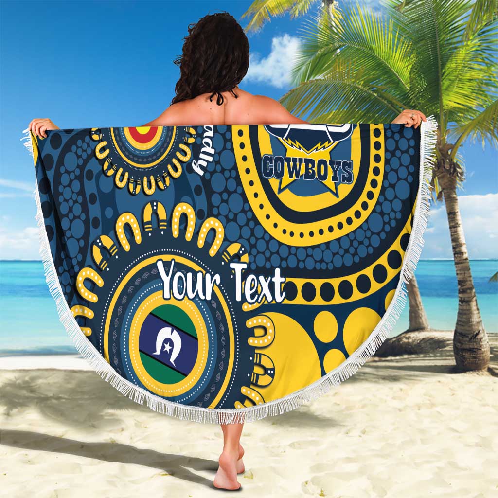 Cowboys NAIDOC Week 2026 Personalised Beach Blanket 50 Years of Deadly Aboriginal Art