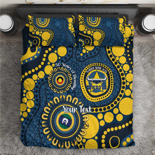 Cowboys NAIDOC Week 2026 Personalised Bedding Set 50 Years of Deadly Aboriginal Art