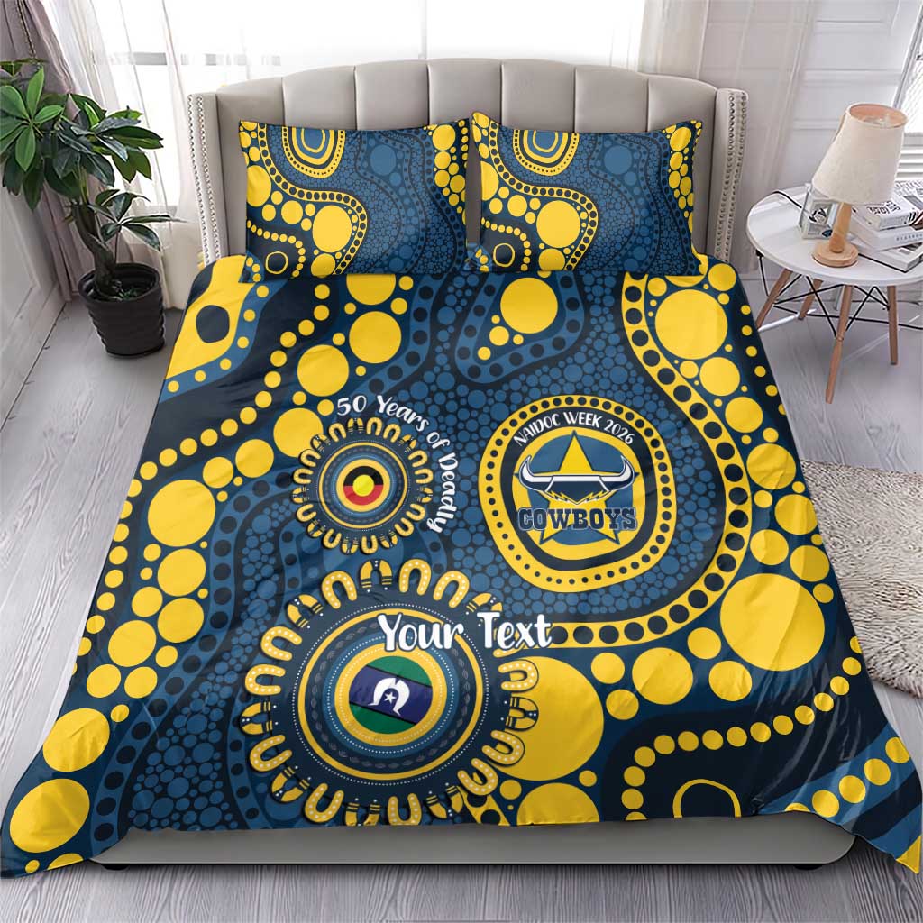 Cowboys NAIDOC Week 2026 Personalised Bedding Set 50 Years of Deadly Aboriginal Art