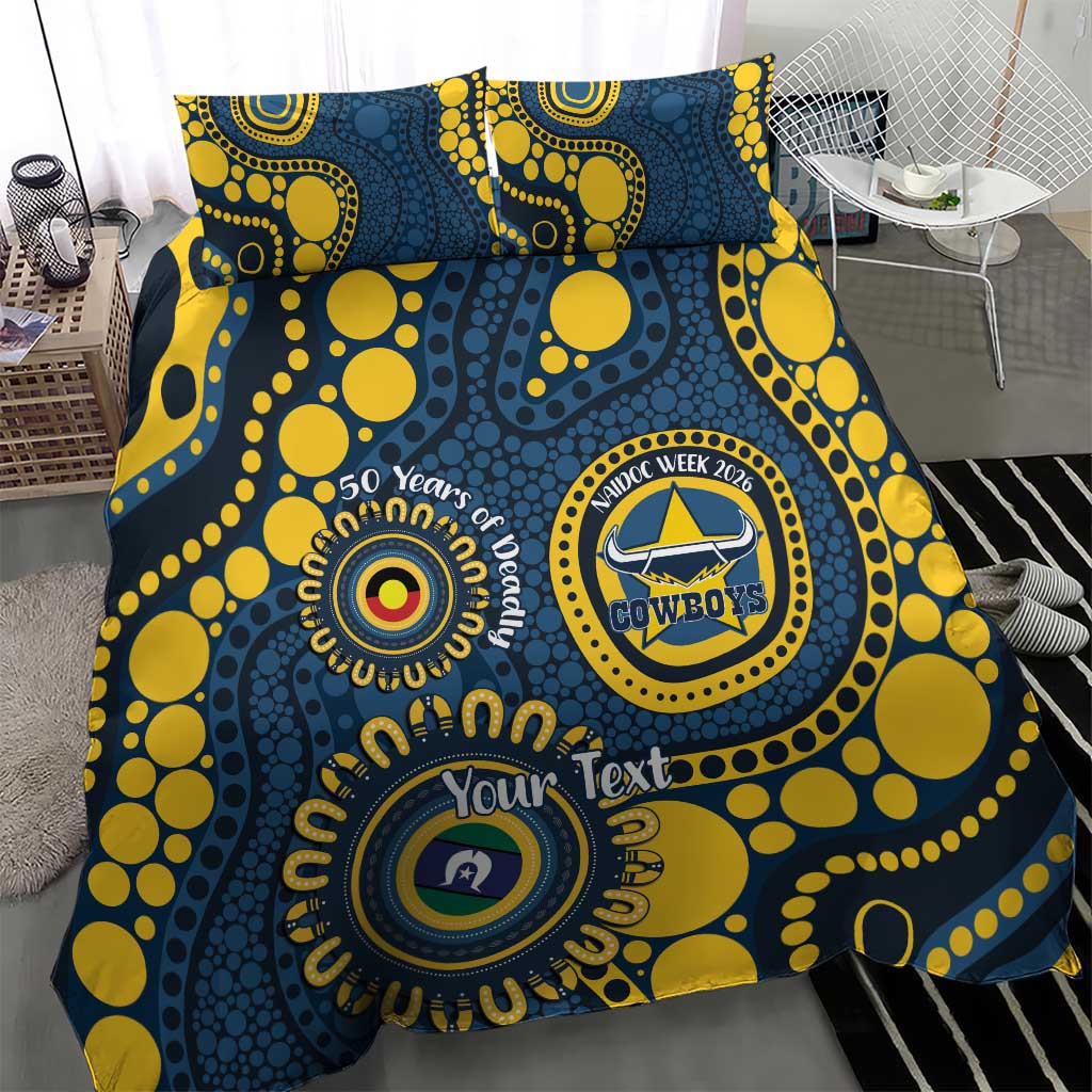 Cowboys NAIDOC Week 2026 Personalised Bedding Set 50 Years of Deadly Aboriginal Art