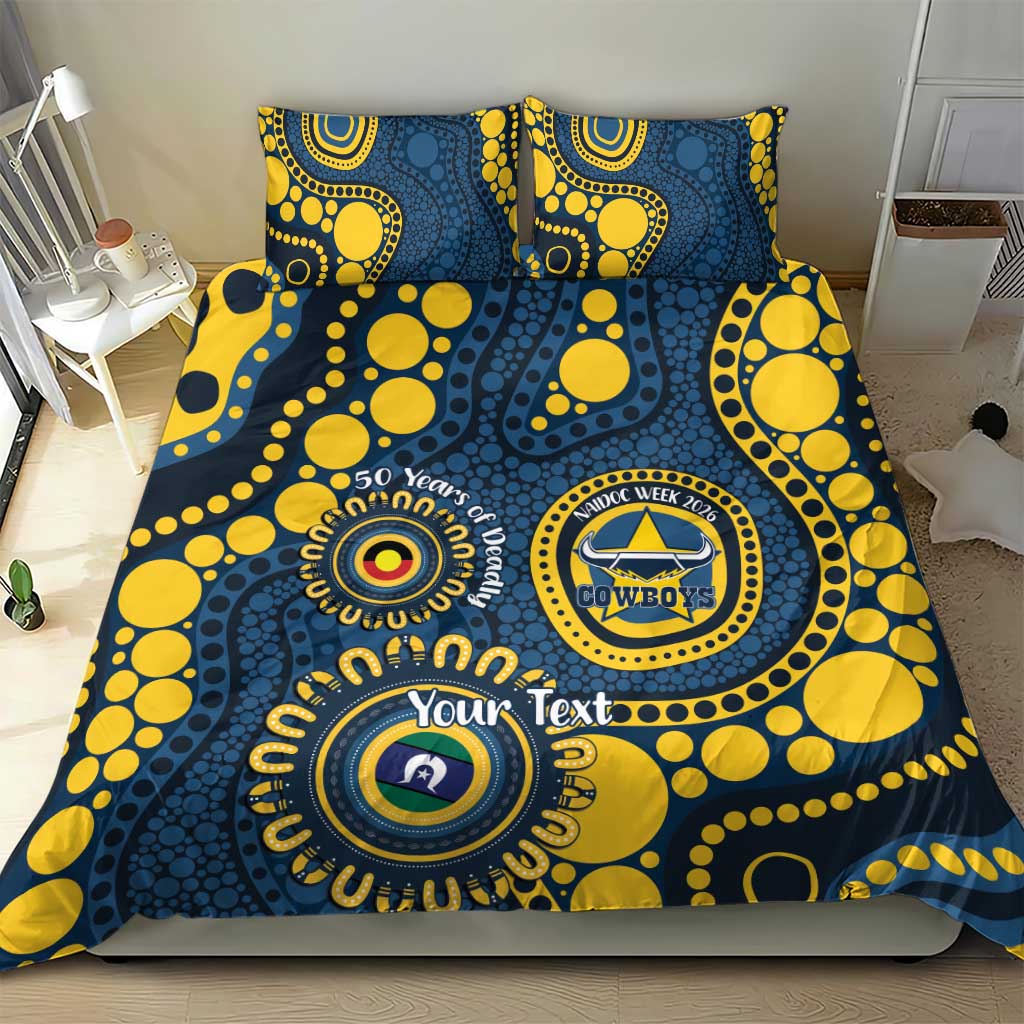 Cowboys NAIDOC Week 2026 Personalised Bedding Set 50 Years of Deadly Aboriginal Art