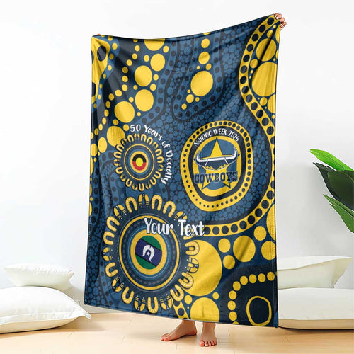 Cowboys NAIDOC Week 2026 Personalised Blanket 50 Years of Deadly Aboriginal Art