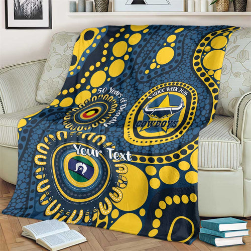 Cowboys NAIDOC Week 2026 Personalised Blanket 50 Years of Deadly Aboriginal Art