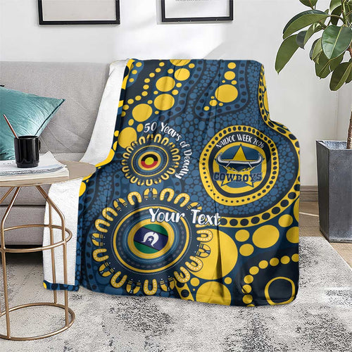 Cowboys NAIDOC Week 2026 Personalised Blanket 50 Years of Deadly Aboriginal Art