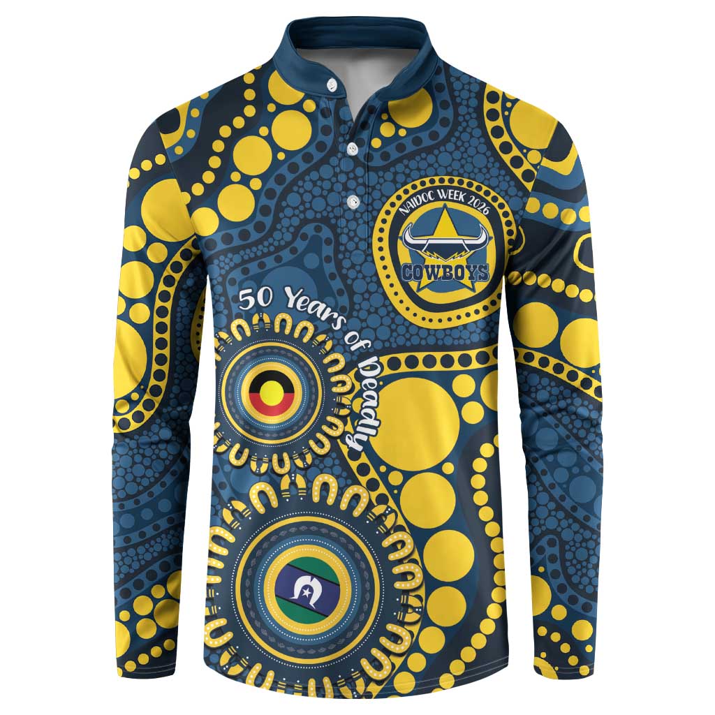 Cowboys NAIDOC Week 2026 Personalised Button Sweatshirt 50 Years of Deadly Aboriginal Art