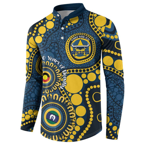 Cowboys NAIDOC Week 2026 Personalised Button Sweatshirt 50 Years of Deadly Aboriginal Art