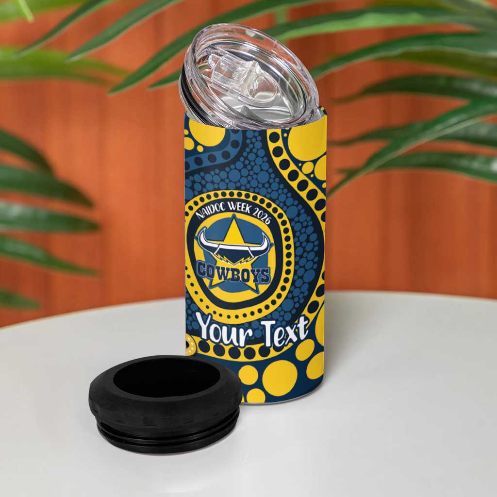 Cowboys NAIDOC Week 2026 Personalised 4 in 1 Can Cooler Tumbler 50 Years of Deadly Aboriginal Art