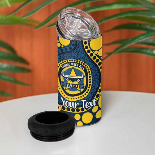 Cowboys NAIDOC Week 2026 Personalised 4 in 1 Can Cooler Tumbler 50 Years of Deadly Aboriginal Art