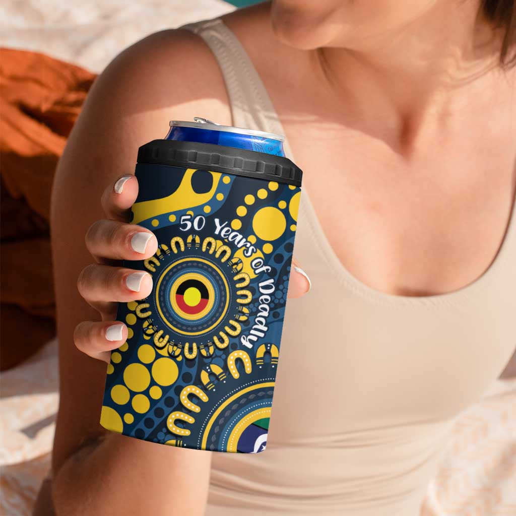 Cowboys NAIDOC Week 2026 Personalised 4 in 1 Can Cooler Tumbler 50 Years of Deadly Aboriginal Art