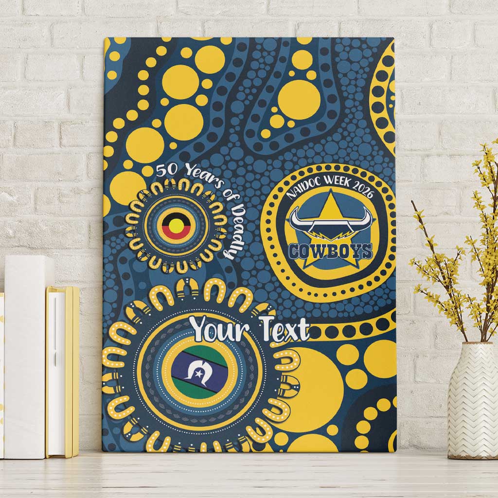 Cowboys NAIDOC Week 2026 Personalised Canvas Wall Art 50 Years of Deadly Aboriginal Art