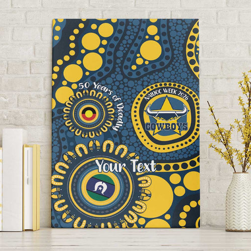 Cowboys NAIDOC Week 2026 Personalised Canvas Wall Art 50 Years of Deadly Aboriginal Art