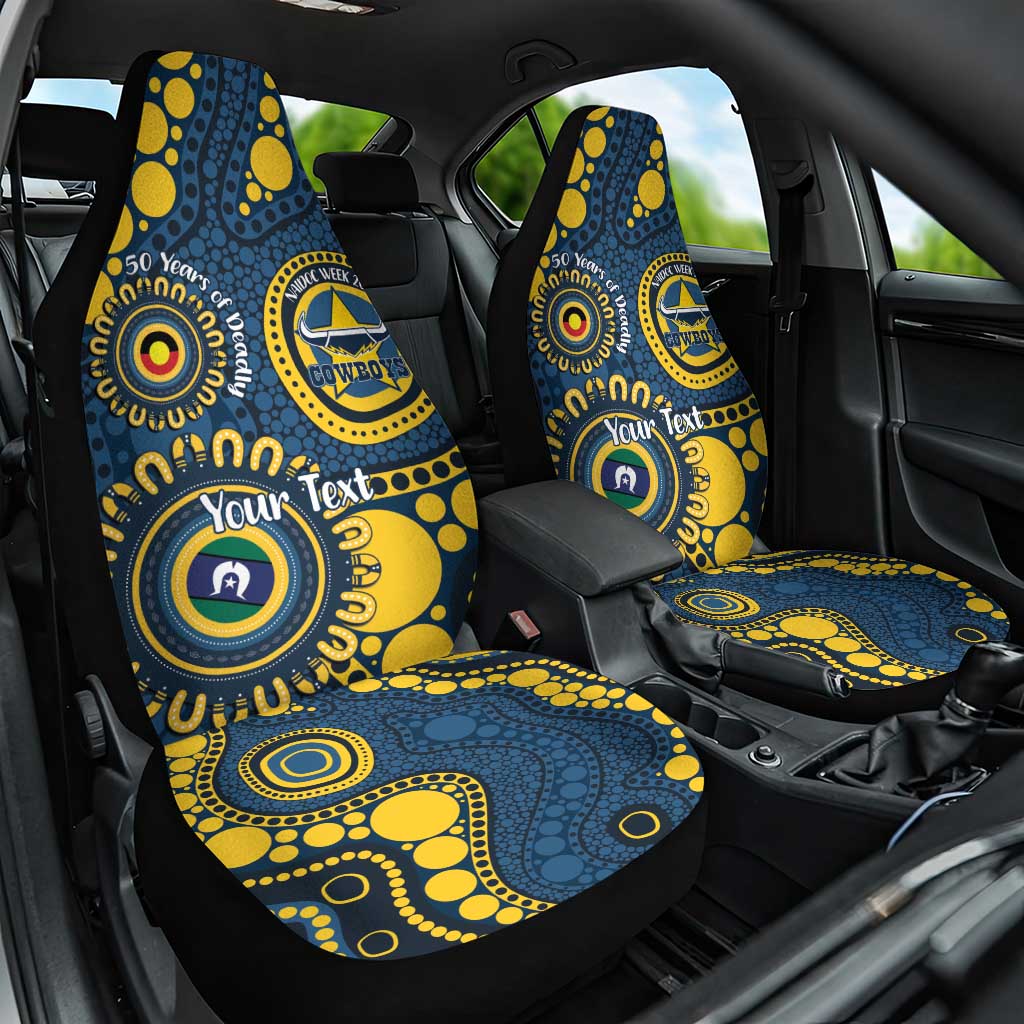 Cowboys NAIDOC Week 2026 Personalised Car Seat Cover 50 Years of Deadly Aboriginal Art