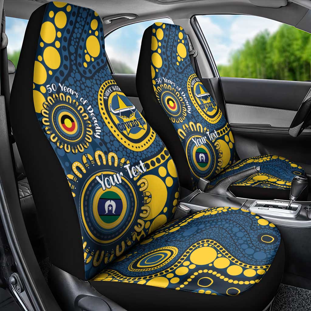 Cowboys NAIDOC Week 2026 Personalised Car Seat Cover 50 Years of Deadly Aboriginal Art
