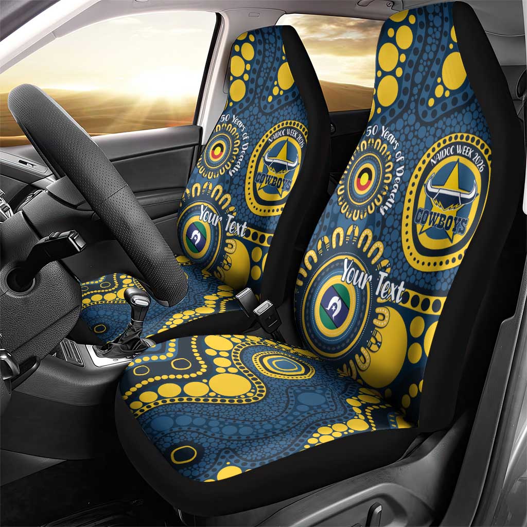 Cowboys NAIDOC Week 2026 Personalised Car Seat Cover 50 Years of Deadly Aboriginal Art
