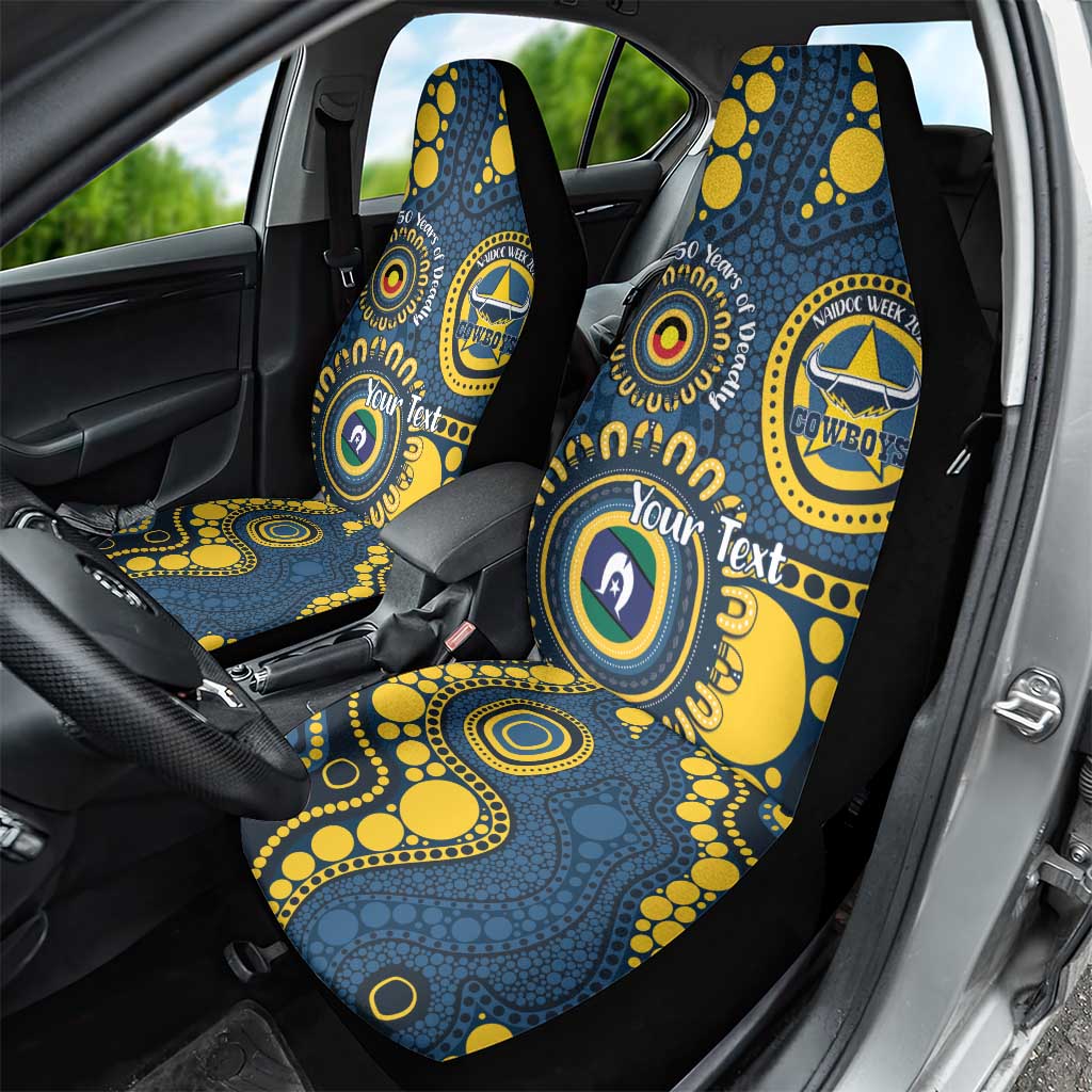 Cowboys NAIDOC Week 2026 Personalised Car Seat Cover 50 Years of Deadly Aboriginal Art