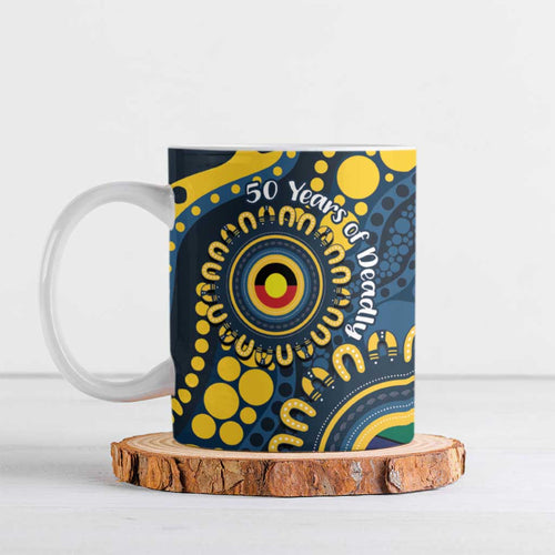 Cowboys NAIDOC Week 2026 Personalised Ceramic Mug 50 Years of Deadly Aboriginal Art