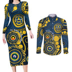Cowboys NAIDOC Week 2026 Personalised Couples Matching Long Sleeve Bodycon Dress and Long Sleeve Button Shirt 50 Years of Deadly Aboriginal Art