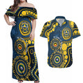 Cowboys NAIDOC Week 2026 Personalised Couples Matching Off Shoulder Maxi Dress and Hawaiian Shirt 50 Years of Deadly Aboriginal Art